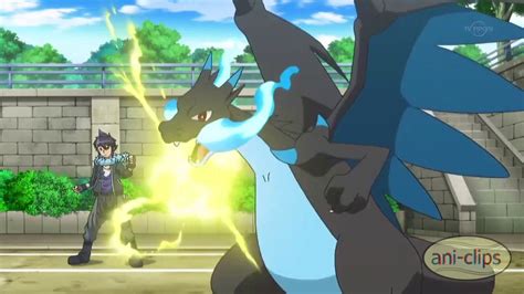 mega charizard xyz|Ash's Greninja vs Alain's Mega Charizard X & First Meet.